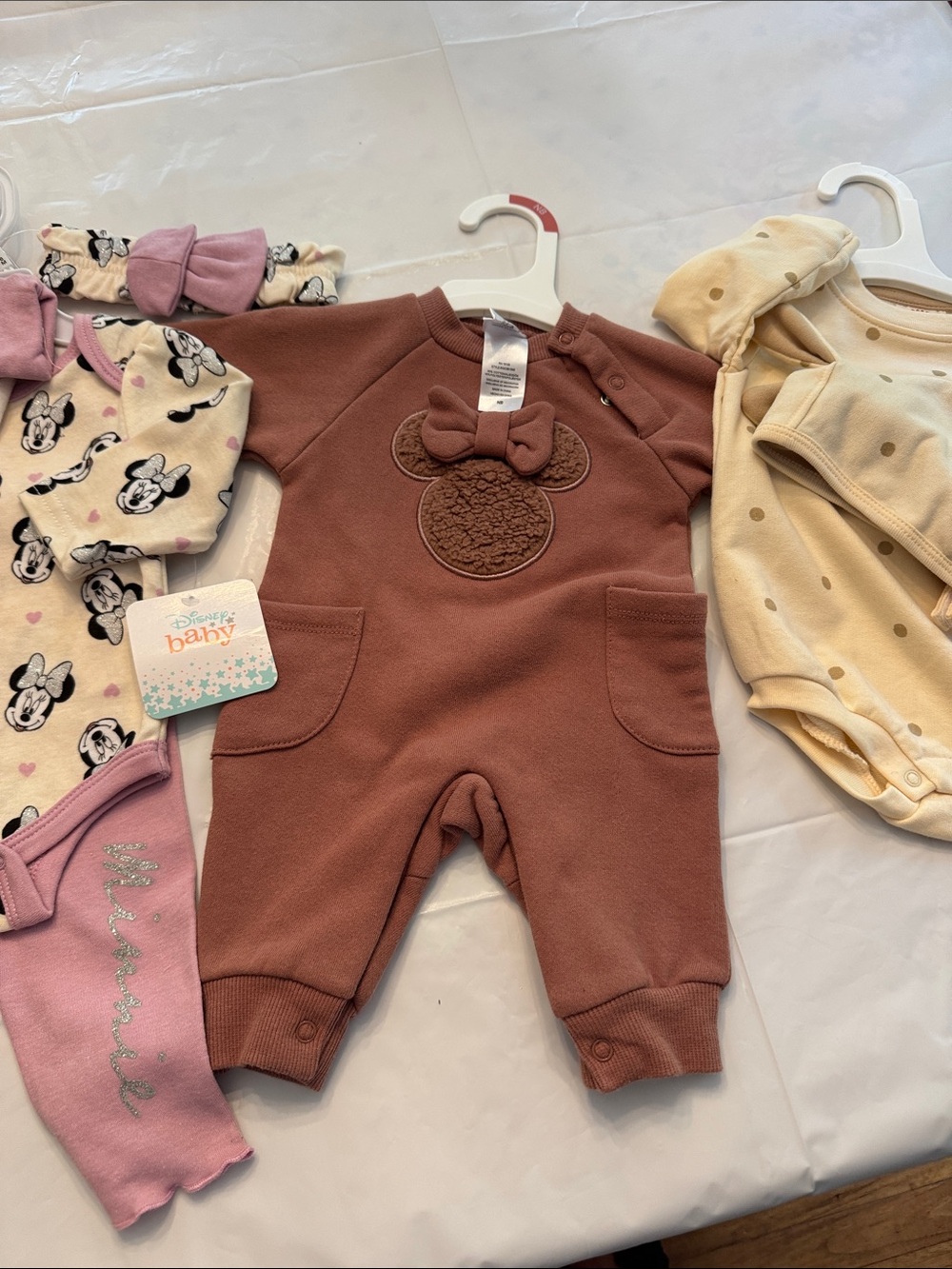 Disney Baby Mauve Minnie Mouse One-Piece Bodysuit with bundle